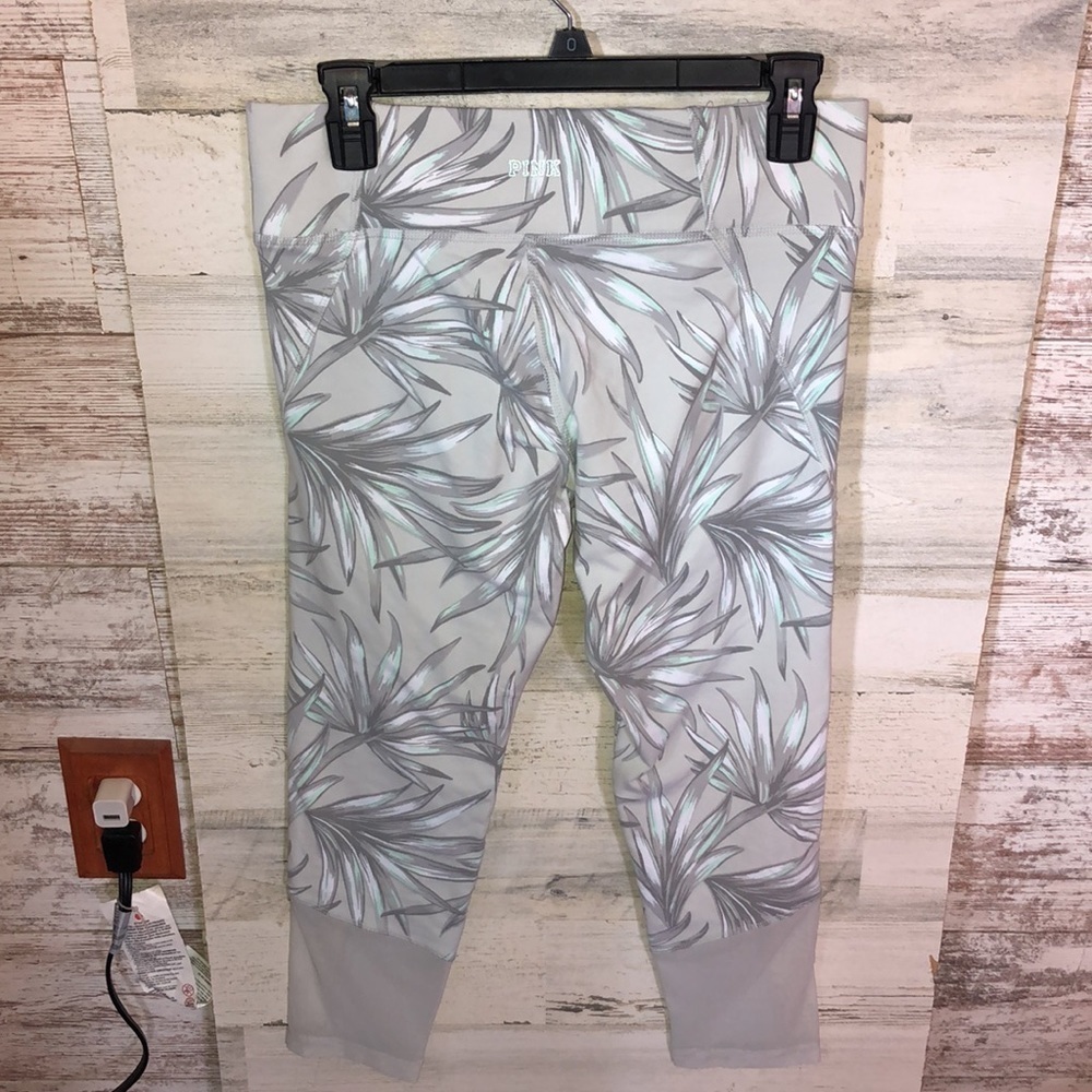 Pink victoria's Secret ultimate floral leaf leggings capri ankle pants medium - Picture 5 of 5